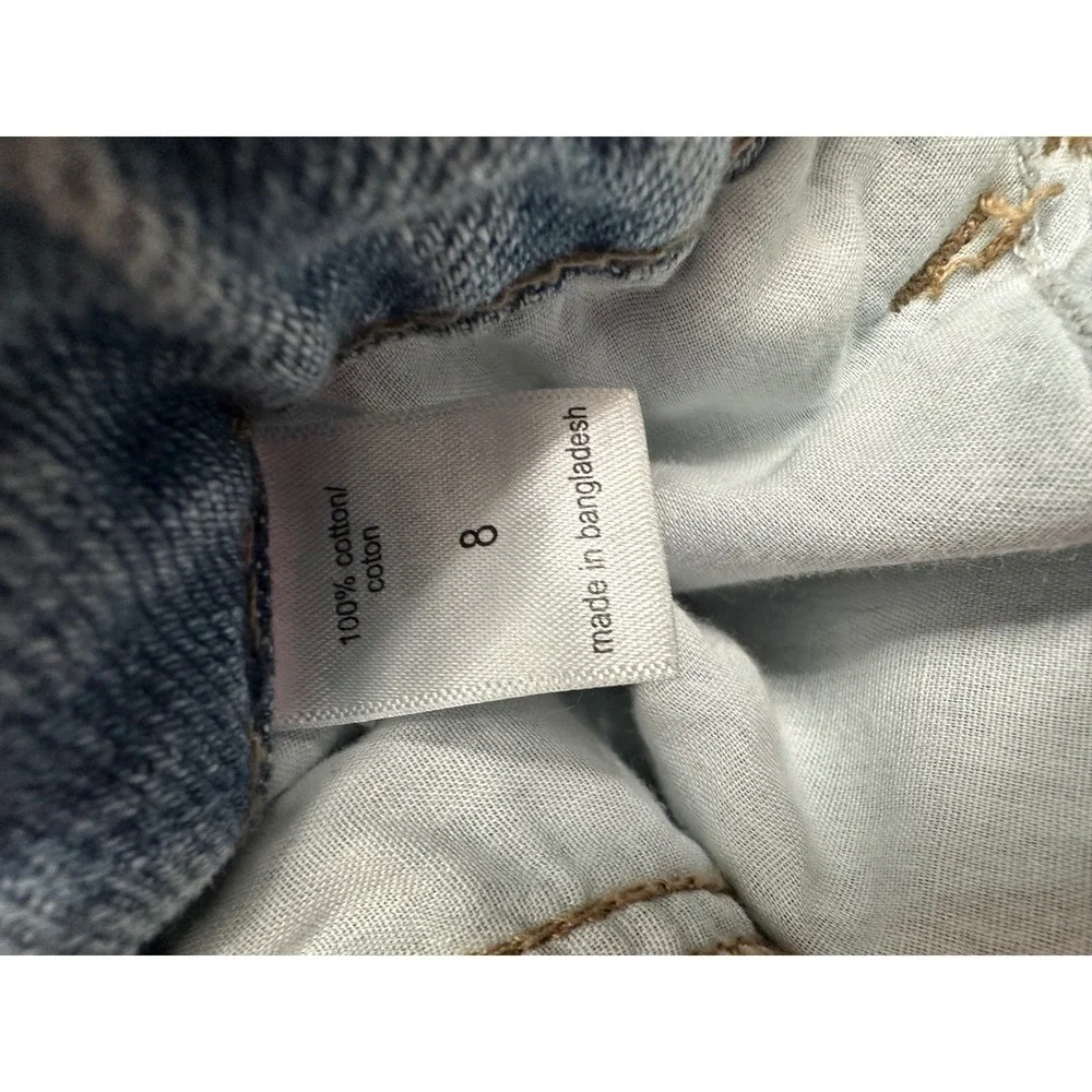Maurices M Jeans High Rise Paperbag Waist‎ MOM Shorts Light Wash Button Fly 8